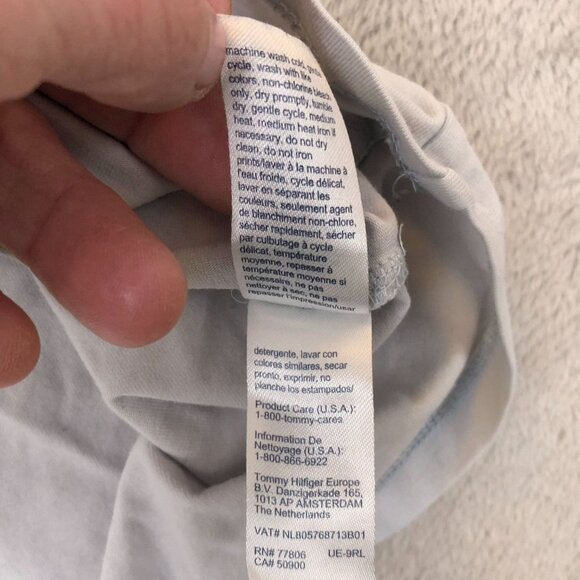 Tommy Hilfiger Womens T-Shirt Medium V-Neck Casual White Tee Classic Short Sleev - Picture 5 of 8